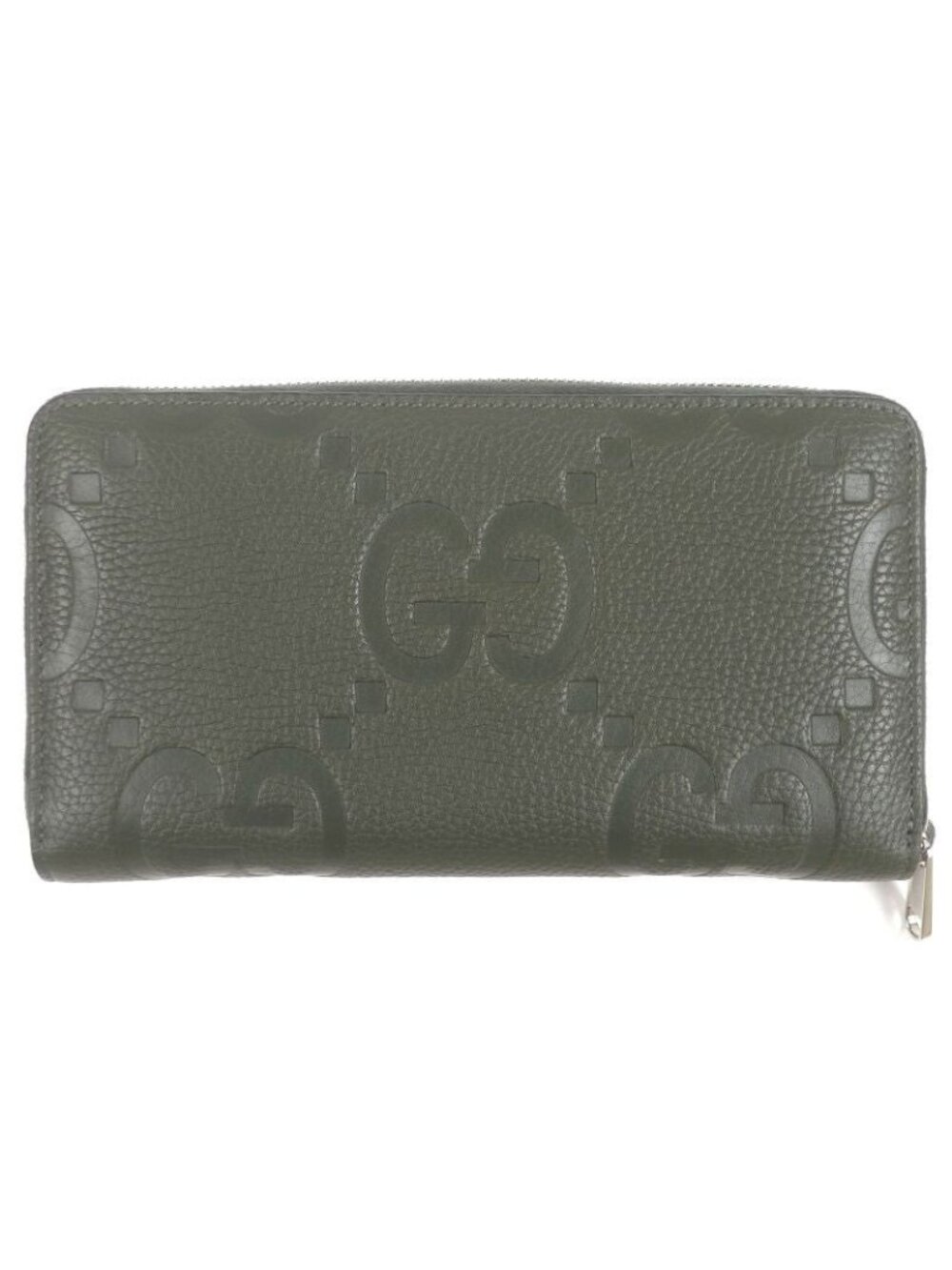Gucci Leather Jumbo GG Round Zip Long Wallet Organizer